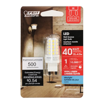 Feit Electric Feit T4 G9 LED Bulb Daylight 40 Watt Equivalence 1 pk BPG40/850/LED